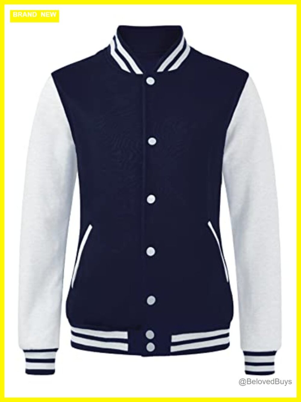 Women's Varsity Baseball Fleece Jacket Button Down Lightweight Coat